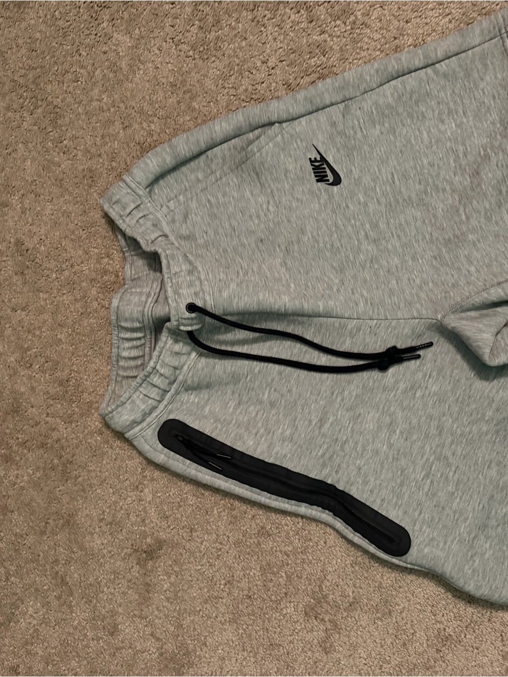 Nike Men's Heather Gray Athletic Tech Shorts with Black Accents